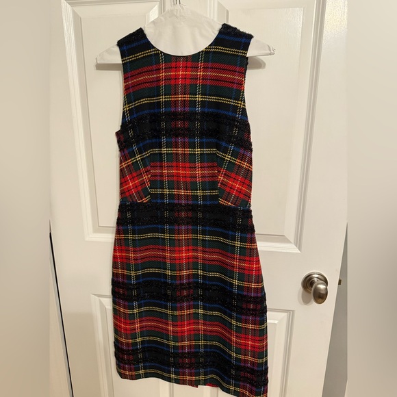 J. Crew Sheath Dress In Lurex Stewart Tartan Plaid - Size 0 - Picture 2 of 6
